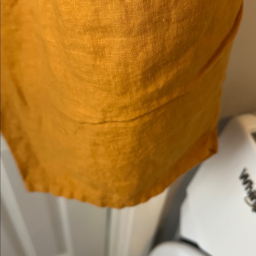 bryn Walker 2 pc  vest and lantern-Leg Linen Pants in Mustard Gold - Picture 3 of 4